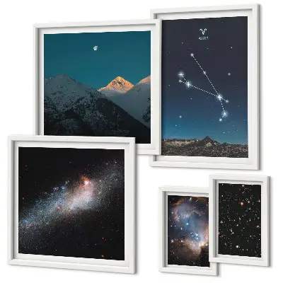 Framed photo set Cosmic views of galaxies