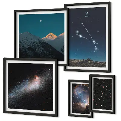 Framed photo set Cosmic views of galaxies