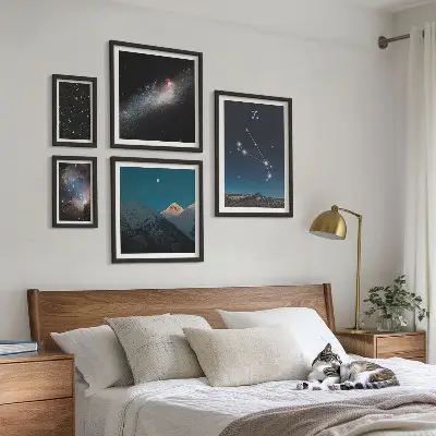 Framed photo set Cosmic views of galaxies