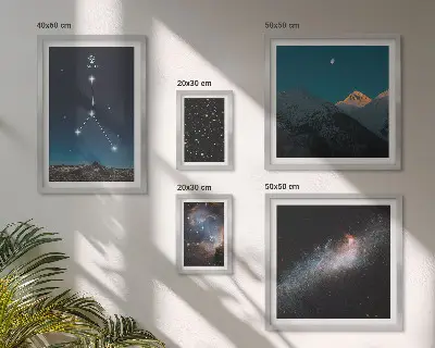 Framed photo set Cosmic night sky motifs