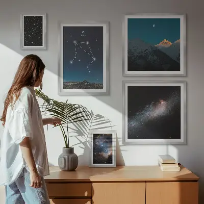 Set of 5 wall art pieces Cosmic skyscapes