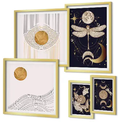 Gallery wall Stylish space insect motifs