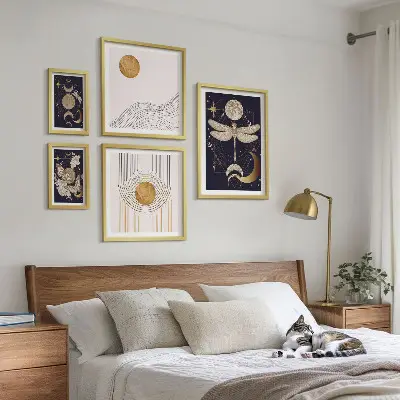 Gallery wall Stylish space insect motifs