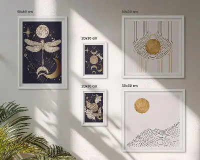 Gallery wall Stylish space insect motifs
