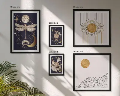 Gallery wall Stylish space insect motifs