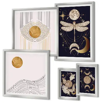 Gallery wall Stylish space insect motifs