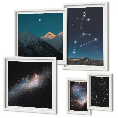 Framed photo set Cosmic constellations of the galaxy