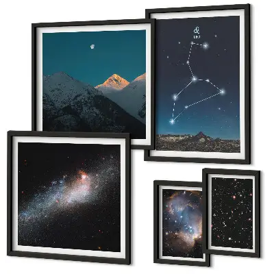 Framed photo set Cosmic constellations of the galaxy