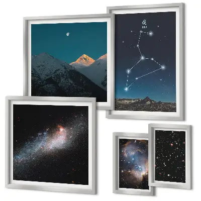Framed photo set Cosmic constellations of the galaxy