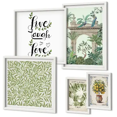 Framed photo set Plant motifs boho accents