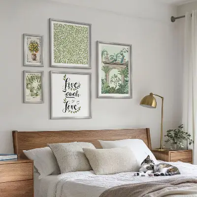 Framed photo set Plant motifs boho accents