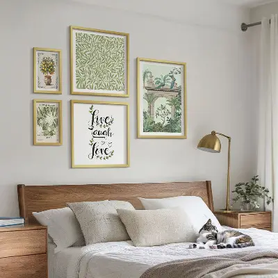 Framed photo set Plant motifs boho accents