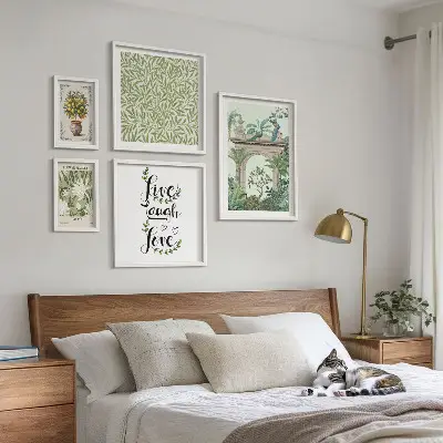 Framed photo set Plant motifs boho accents