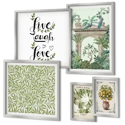 Framed photo set Plant motifs boho accents