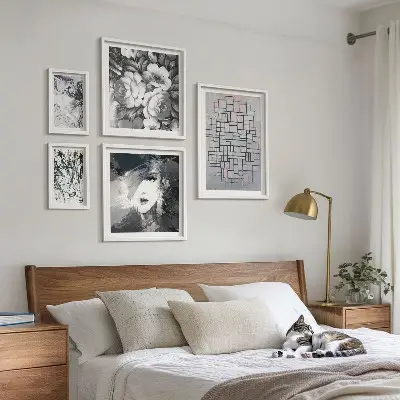 Gallery wall Abstract flowers modern portrait