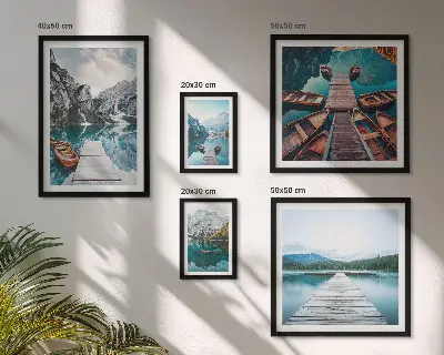 Set of 5 wall art pieces Mountain landscapes water paths