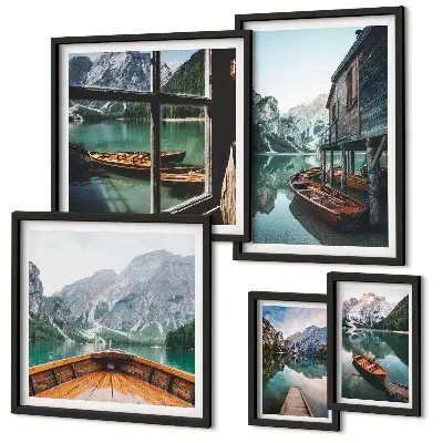 Gallery wall lakes and mountain landscape peace print
