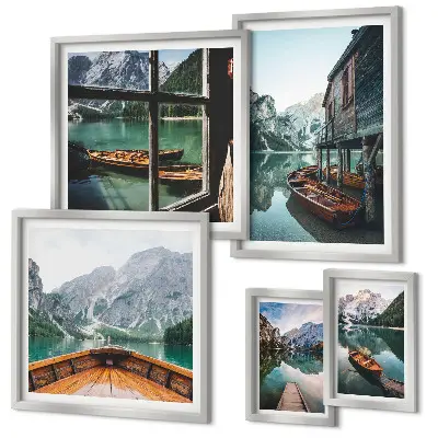 Gallery wall lakes and mountain landscape peace print
