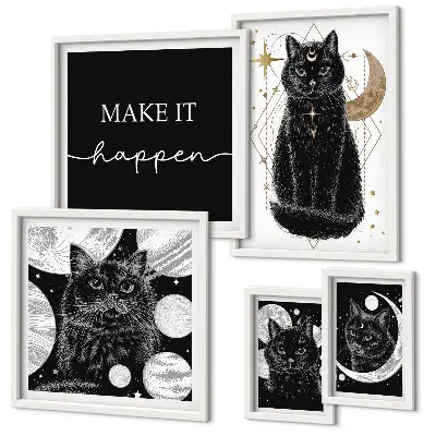 Gallery wall Black cats boho space