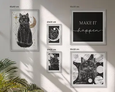 Gallery wall Black cats boho space