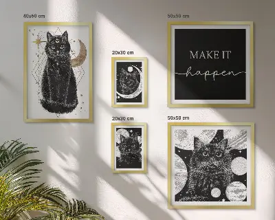 Gallery wall Black cats boho space