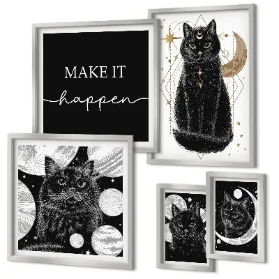 Gallery wall Black cats boho space