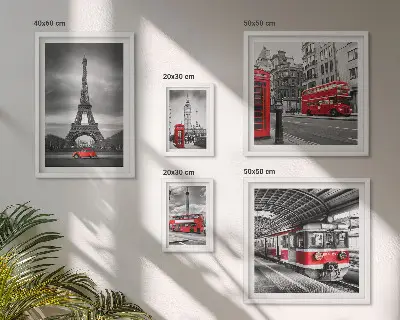 Framed photo set Stylish views of London and Paris