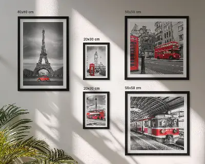 Framed photo set Stylish views of London and Paris