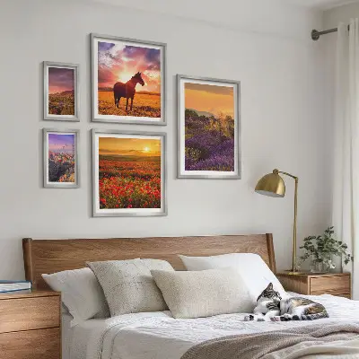 Gallery wall Landscapes of nature horses flowers