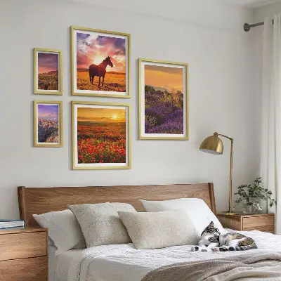 Gallery wall Landscapes of nature horses flowers