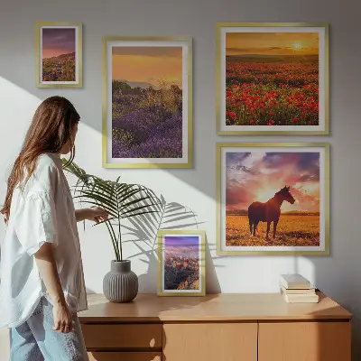 Gallery wall Landscapes of nature horses flowers