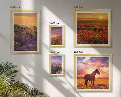 Gallery wall Landscapes of nature horses flowers