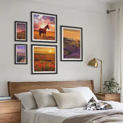 Gallery wall Landscapes of nature horses flowers