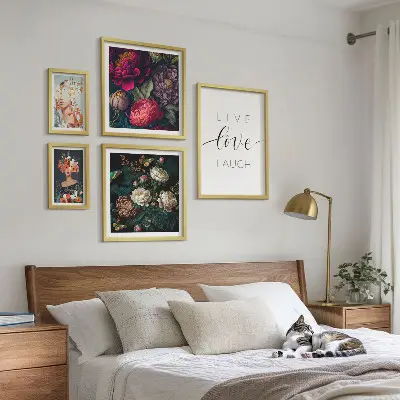Framed photo set Floral motivational slogans