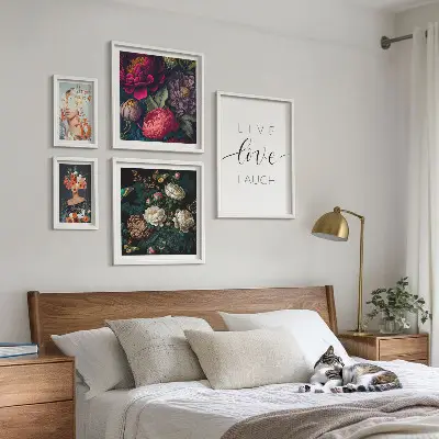 Framed photo set Floral motivational slogans