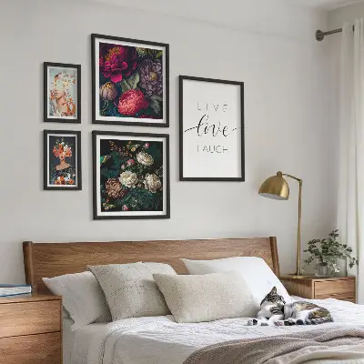 Framed photo set Floral motivational slogans