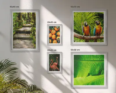 Set of 5 wall art pieces Tropical nature fruit motifs