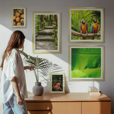 Tropical nature fruit wall art set set of 5 pieces