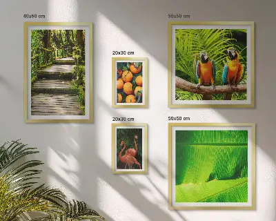Set of 5 wall art pieces Tropical nature fruit motifs