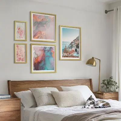 Framed photo set Romantic pink landscapes