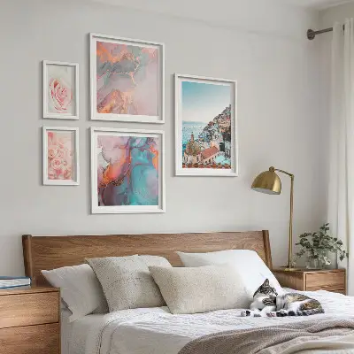 Framed photo set Romantic pink landscapes