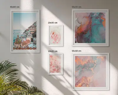 Framed photo set Romantic pink landscapes