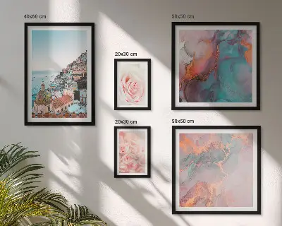 Framed photo set Romantic pink landscapes