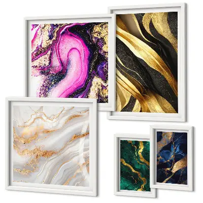 Framed photo set Abstract modern patterns