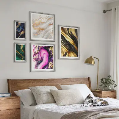 Framed photo set Abstract modern patterns