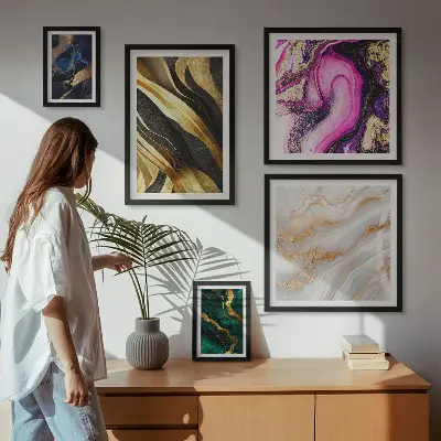 Framed photo set Abstract modern patterns