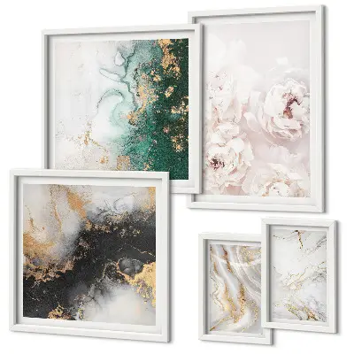 Floral accents abstract elegance wall art set of 5 pieces
