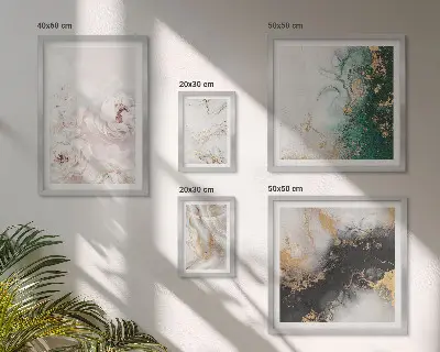Set of 5 wall art pieces Floral accents abstract elegance