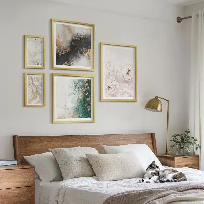 Floral accents abstract elegance wall art set of 5 pieces