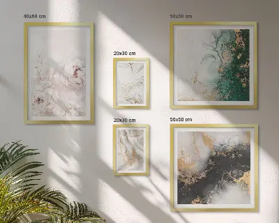 Set of 5 wall art pieces Floral accents abstract elegance
